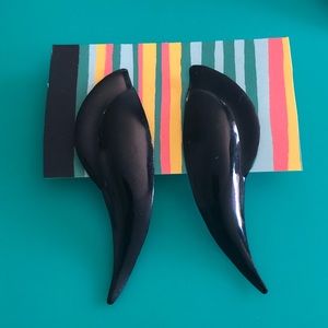 Vintage Black Wing Earrings